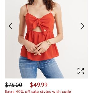 Madewell silk tie top